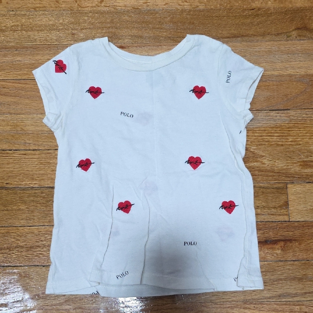 Polo by Ralph Lauren White and Red Short Sleeve Tee